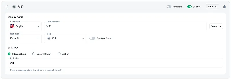 CMS Bottom Navigation Configuration 2