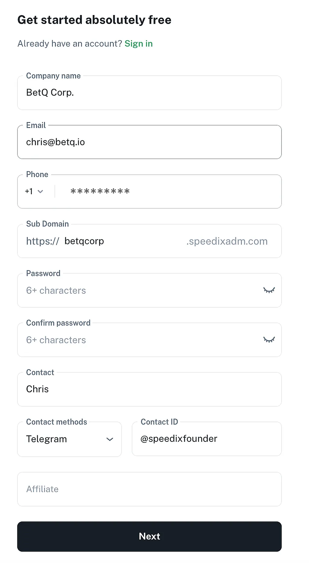 Company Setup Complete