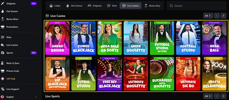 Frontend — Live Casino